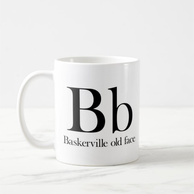 Alphabet der Typografie-Tasse - Baskerville altes Kaffeetasse (Links)