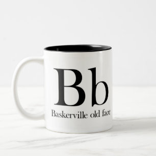 Alphabet der Typografie-Tasse - Baskerville altes Zweifarbige Tasse