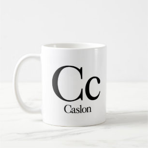 Alphabet der Typografie-Tasse - Caslon Kaffeetasse