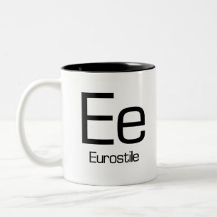 Alphabet der Typografie-Tasse - Eurostile Zweifarbige Tasse
