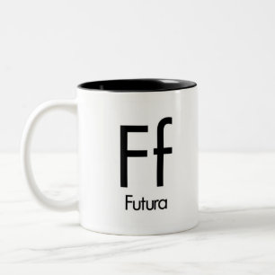 Alphabet der Typografie-Tasse - Futura Zweifarbige Tasse