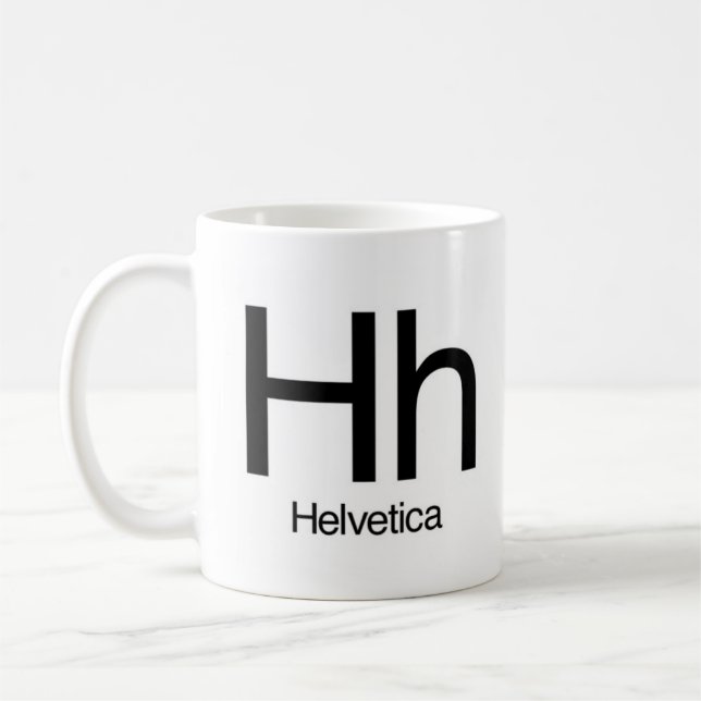 Alphabet der Typografie-Tasse - Helvetica Tasse (Links)
