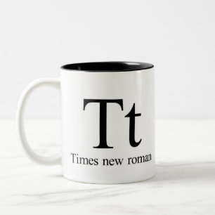 Alphabet der Typografie-Tasse - Times New Roman Zweifarbige Tasse