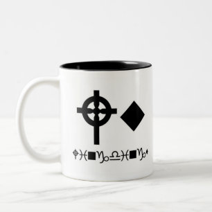 Alphabet der Typografie-Tasse - Wingdings Zweifarbige Tasse