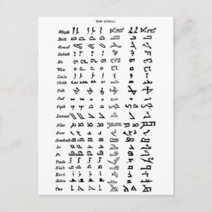 Alphabet des alten Syrien Postkarte