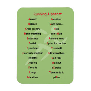 Alphabet des "Runners Green Sport" Magnet