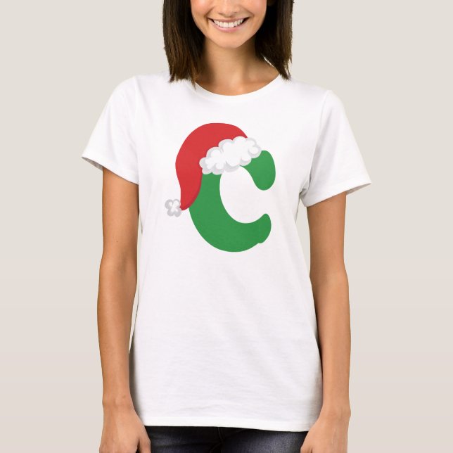 Alphabet des Weihnachtsbuchstabe-C T-Shirt (Vorderseite)