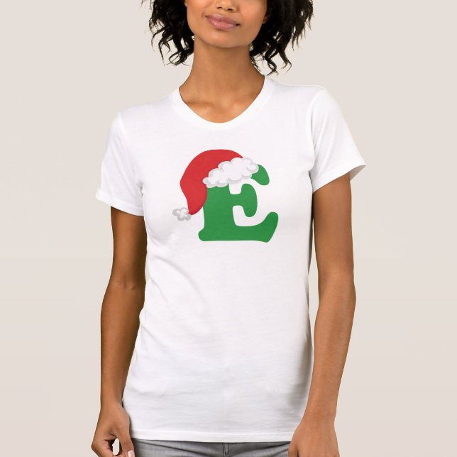 Alphabet des Weihnachtsbuchstabe-E T-Shirt (Vorderseite)