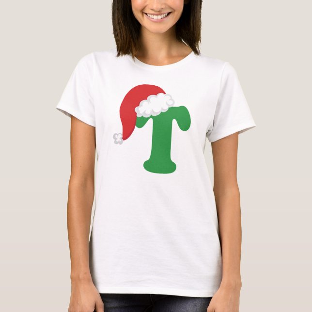 Alphabet des Weihnachtsbuchstabe-T T-Shirt (Vorderseite)