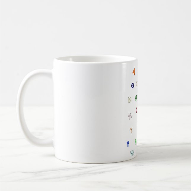 Alphabet-Designtasse Kaffeetasse (Links)