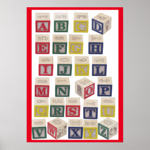 Alphabet Diagramm Extra große farbige Blöcke Poster