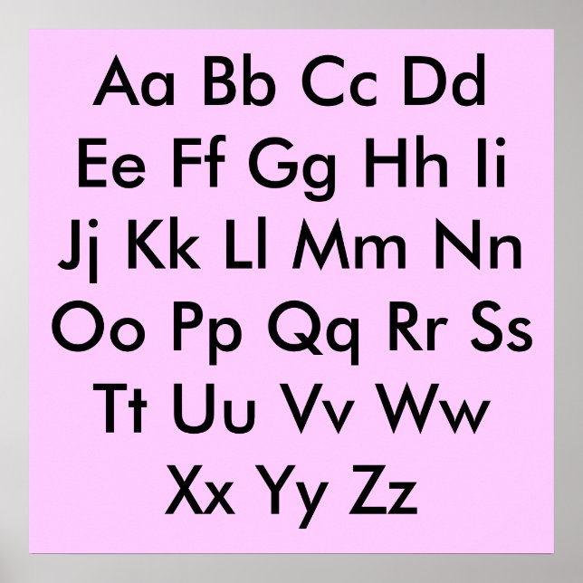 Alphabet Diagramm Pale Pink Poster (Vorne)