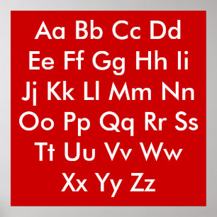 Alphabet-Diagramm Rot und Weiß Poster