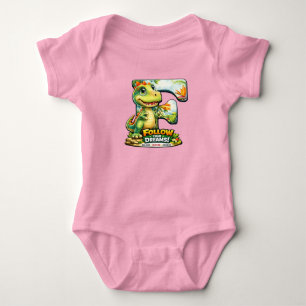 🦖💖 Alphabet Dino “F” Baby Body 👶✨ Strampler