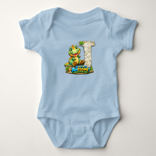 🦖💙 Alphabet Dino „J“ Baby-Body 👶✨ Baby Strampler