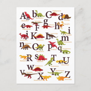 Alphabet Dinosaurier Feiertagspostkarte