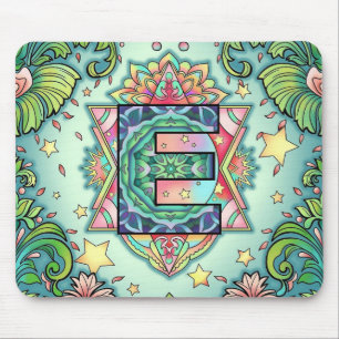 Alphabet E mandala Mousepad