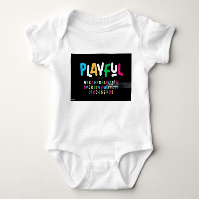 Alphabet einzigartiges Design Baby Jersey Bodysuit Baby Strampler (Vorderseite)
