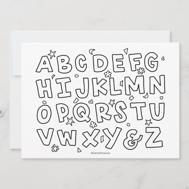 Alphabet-Farbkarte Ankündigung (Vorderseite)