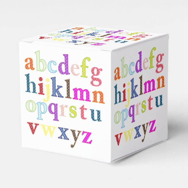 Alphabet Favor Box Geschenkschachtel (Vorderseite)