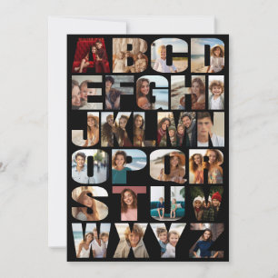 Alphabet-Fotocollage - Schwierigkeitsgrad Schwer Feiertagskarte