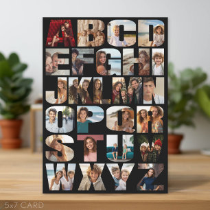 Alphabet-Fotocollage - Schwierigkeitsgrad Schwer Feiertagskarte