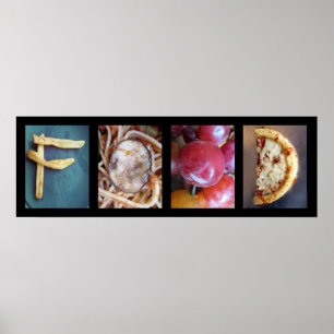 Alphabet Fotografie Collage, FOOD Letter Word Art Poster