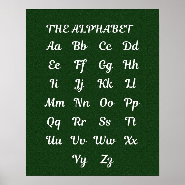 Alphabet für Bildung, Briefposter Poster (Vorne)