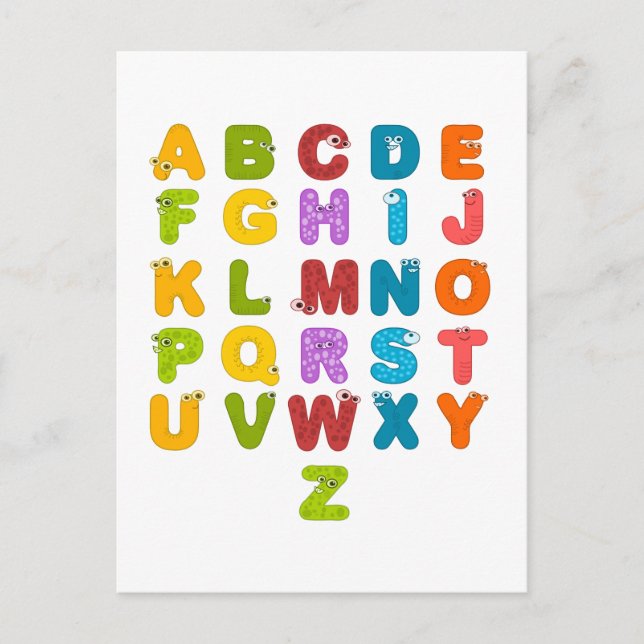 Alphabet für Kinder Postkarte (Vorderseite)