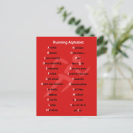 Alphabet für Läufer rot Postkarte