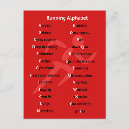 Alphabet für Läufer rot Postkarte