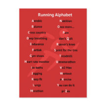 Alphabet für Läufer rote Postkarte