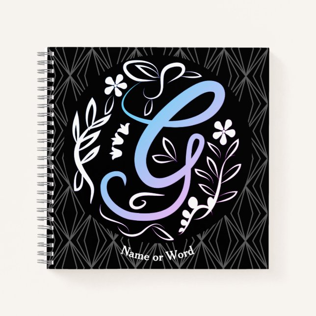 Alphabet G Monogram Handwriting Notizbuch (Vorderseite)