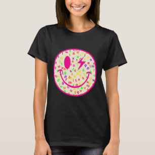 Alphabet glückliches Gesicht Zurück zur Schule Leh T-Shirt