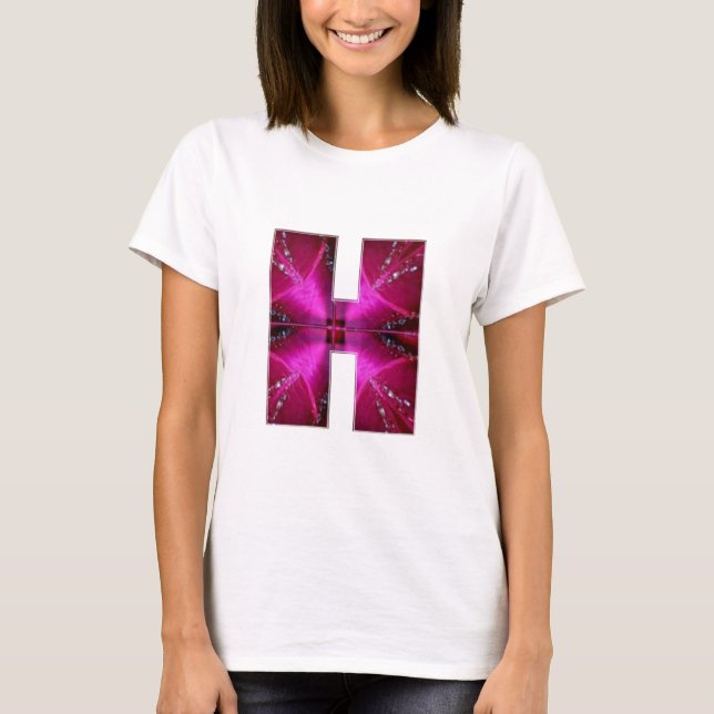 Alphabet H HH HHH : Sparkle Theme Star Circle T-Shirt (Vorderseite)