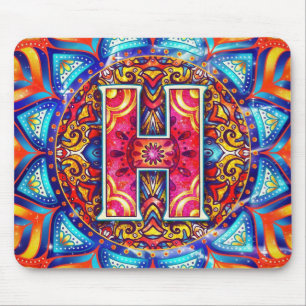 Alphabet H mandala Mousepad