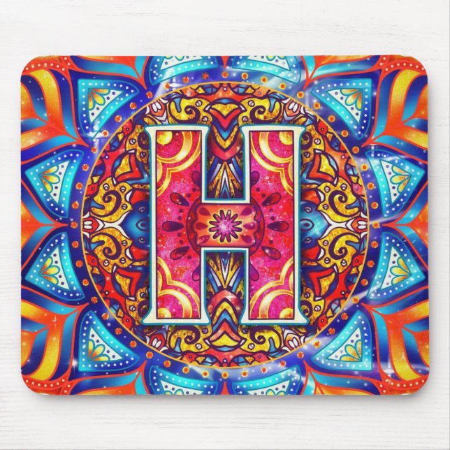 Alphabet H mandala Mousepad (Vorne)