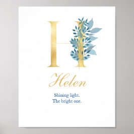 Alphabet H Print Initial Name Bedeutung Poster
