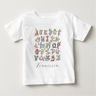 Alphabet Hasen, Schmetterlinge, Feen & Blumen Baby T-shirt
