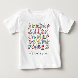 Alphabet Hasen, Schmetterlinge, Feen & Blumen Baby T-shirt