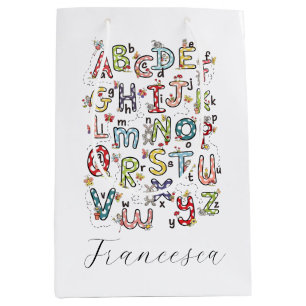 Alphabet Hasen, Schmetterlinge, Feen & Blumen Mittlere Geschenktüte