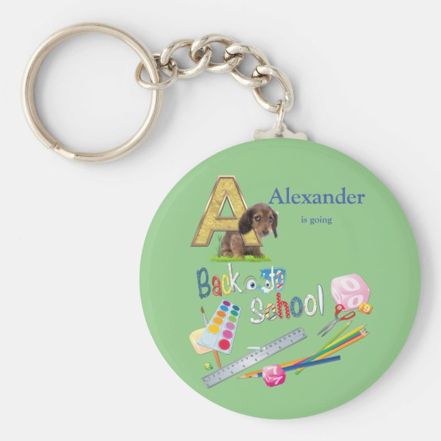 Alphabet-Hauptstädte zurück zur Schule Schlüsselanhänger (Vorne)