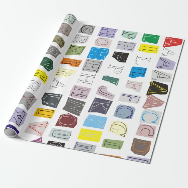 Alphabet herausgeschnitten vom Papier Geschenkpapier (Ungerollt)
