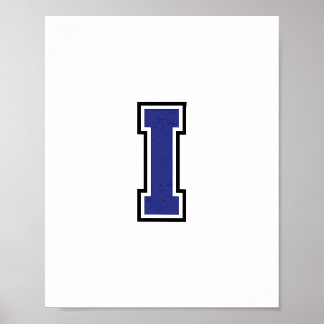 Alphabet I in Blue Color Poster (Vorne)