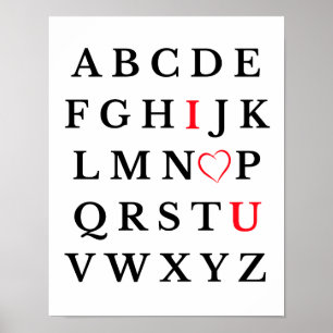 Alphabet I Liebe You Hecht Hauptstadt Letter Kinde Poster