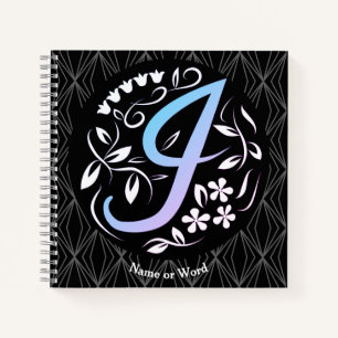 Alphabet I Monogram Handwriting Notizbuch