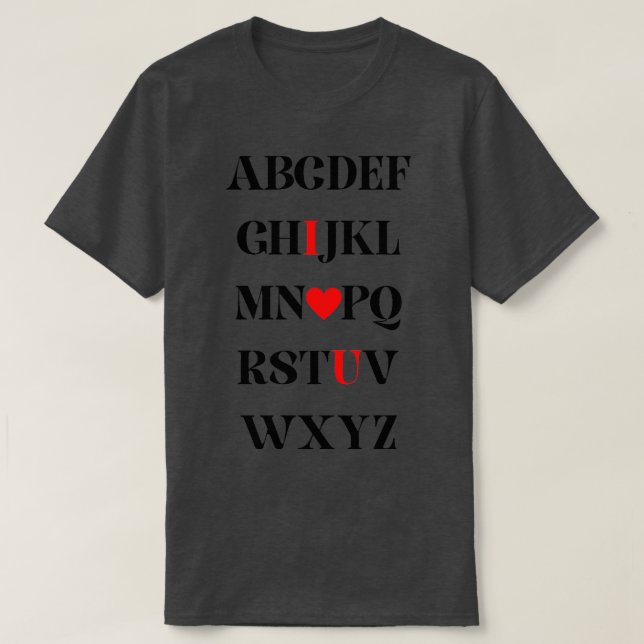 Alphabet in Liebe T-Shirt (Design vorne)
