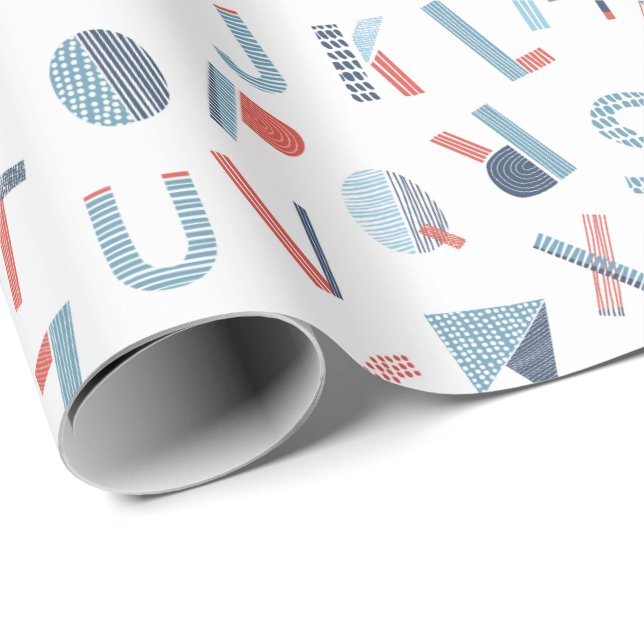 Alphabet in rot-weiß geschenkpapier (Rolleneckpunkt)