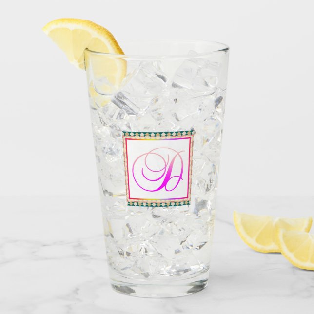 ALPHABET-INITIALD-MONOGRAM GLAS (Vorderseite Ice)