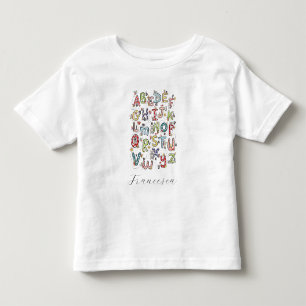 Alphabet Kaninchen, Schmetterlinge, Feen & Blumen Kleinkind T-shirt